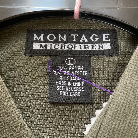 Montage men’s shirt.  Hunter green.  Size Large.  Great condition. - Picture 4 of 5